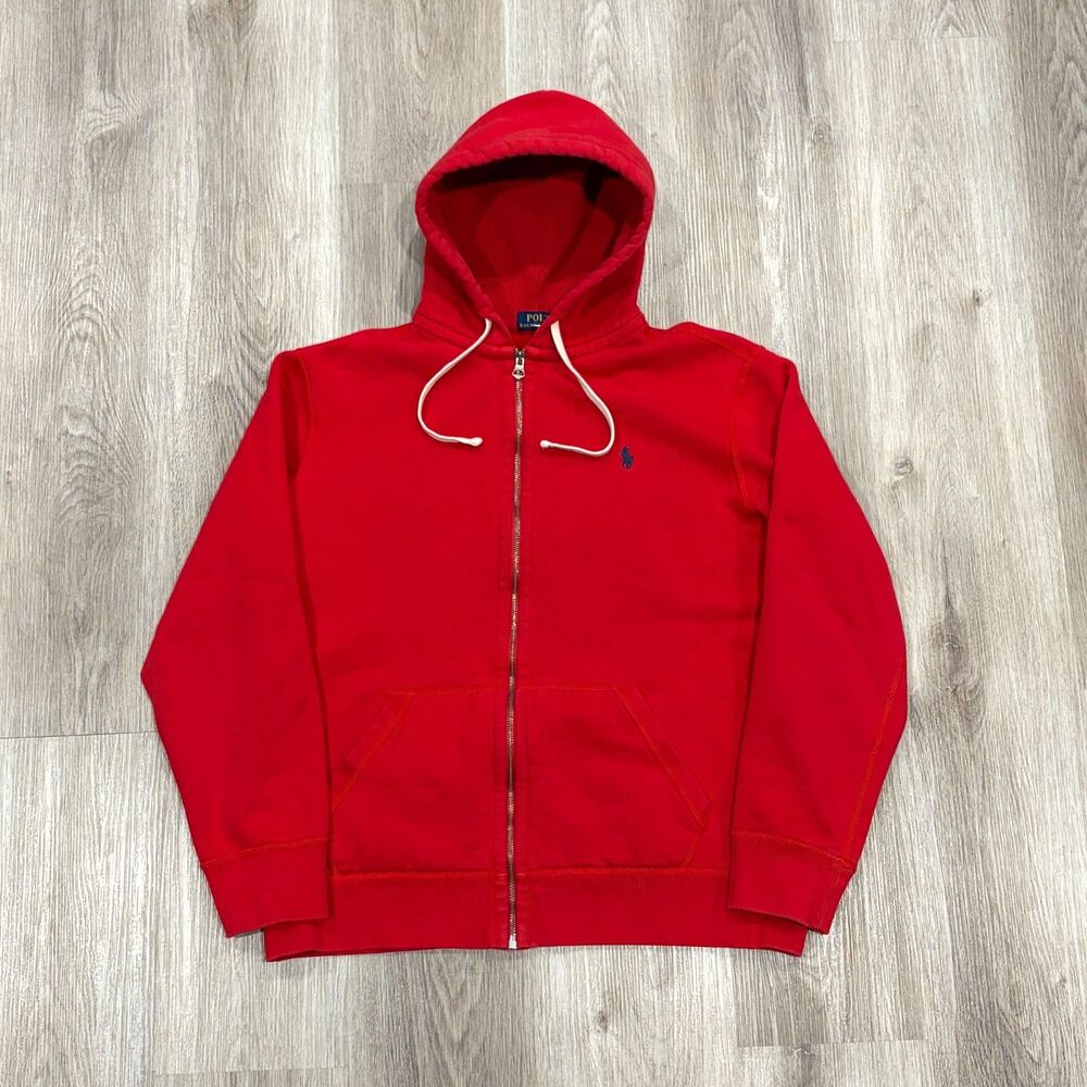 Polo Ralph Lauren Hoodie Heavy Red Pony Men's XL Vintage Thermal Waffle Hood